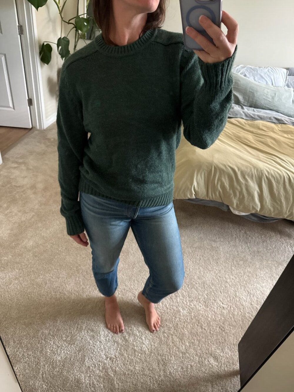 Vintage Izod Lacoste Wool Blend Forest Green Sweater Size Medium